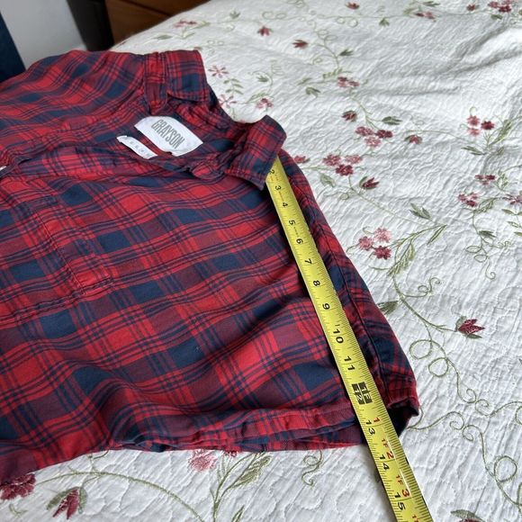 Grayson The Hero Anthroplogie Plaid Flannel Red and Blue Button Front Large 04 - Picture 11 of 12